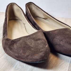Bella Marie Ballet Flats Pointed Toe  Women's Size 8 Classic Suede Brown